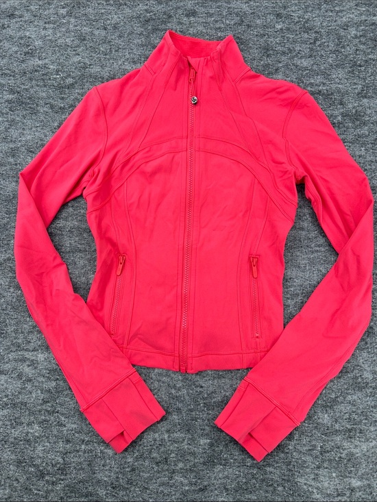 lululemon athletica Jackets & Blazers - lululemon athletica Coral-Red Zip-Up Bomber Jacket size 4